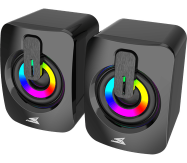 Baracuda SEASHELL Rainbow | 2.0 Stereo Luidsprekerset USB | 2x3000mW | Zwart