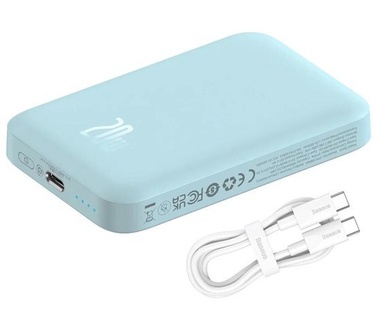 Baseus Mini 6.000 mAh Powerbank Blauw | Compact Met MagSafe & Fast Charge | 20W USB-C | Geschikt voor Apple iPhone en andere smartphones