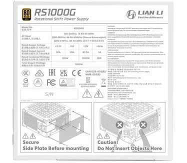 Lian Li Rotational Shift 1000W + Hub white