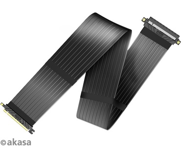 Akasa RISER BLACK XL, Premium PCIe 3.0 x 16 Riser cable,100CM