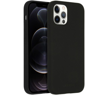 Accezz Liquid Silicone Backcover met MagSafe iPhone 12 (Pro) - Zwart