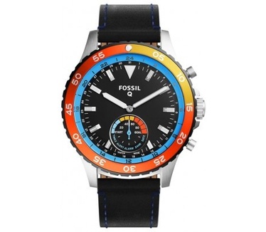 qMust Lederen armband voor Fossil Q Crewmaster Hybrid - Black