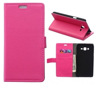 Kees Lederlook Portemonnee Hoesje Samsung Galaxy J5 - Roze