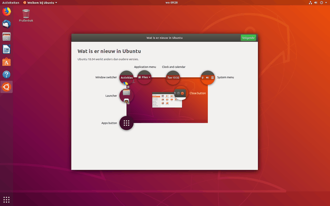 Ubuntu 18.04 Welkomstscherm