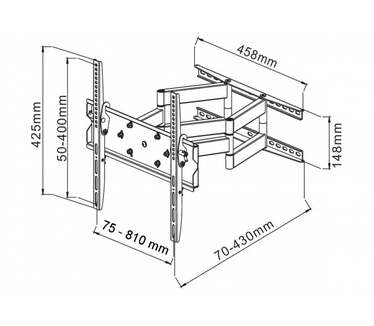Techly 42-70" Wall Bracket for LED LCD TV Full-Motion Dual Arm" ICA-PLB 147XL