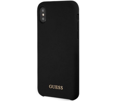 Guess Silicone Logo HardCase - Apple iPhone XS Max (6.5") - Zwart  Zwart