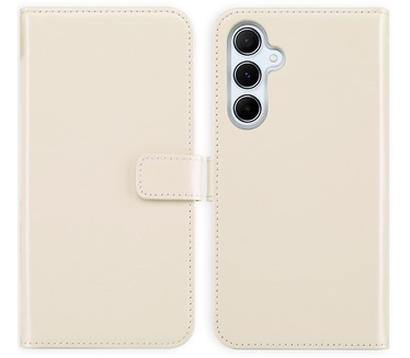 Selencia Echt Lederen Bookcase Samsung Galaxy A55 - Greige