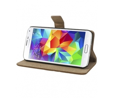 Samsung Galaxy S5 / S5 Neo Lederen Wallet Case Bruin