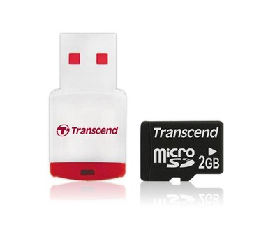Transcend microSD 2GB + Card Reader P3
