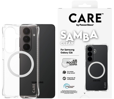 PanzerGlass CARE™ by PanzerGlass® Samba Case Transparent w. White Qi Samsung Galaxy S26