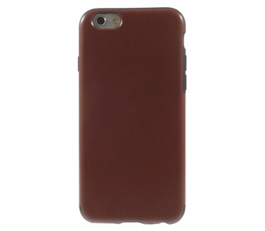 Kees Lederlook Gel Hoesje Apple iPhone 6 - Bruin