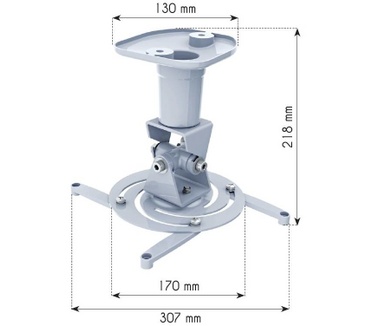 Techly Universal Ceiling Bracket for Projector, White ICA-PM 100WH