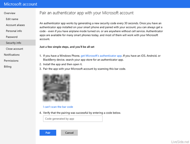 Microsoft tweestaps authenticatie