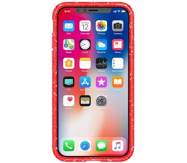 Speck Presidio Clear + Glitter Apple iPhone X/XS Red Fireworks