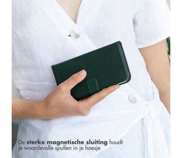 Selencia Echt Lederen Bookcase Samsung Galaxy S23 Ultra - Groen