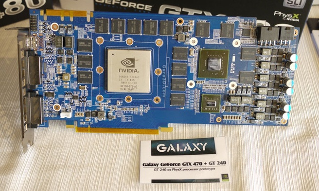Galaxy GTX470 met GT240-chip voor PhysX