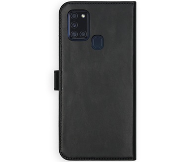 Selencia Echt Lederen Bookcase Samsung Galaxy A21s - Zwart