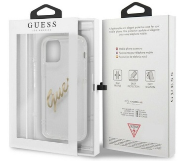 Guess Vintage Transparent Case - iPhone 12/12 Pro (6.1") - Goud Goud