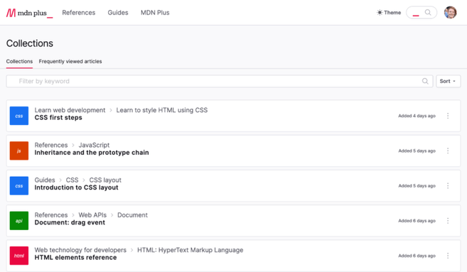 Mozilla MDn Collections