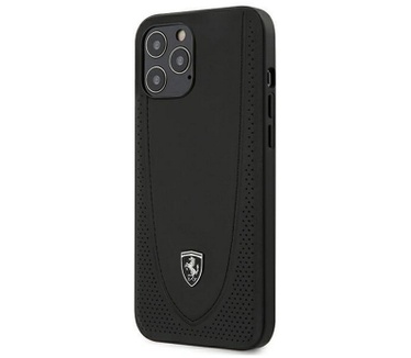 Ferrari Stitch Line Leather Case - iPhone 12 Pro Max (6.7") Zwart Zwart