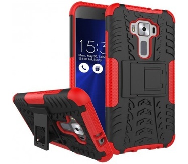 qMust Asus Zenfone 3 (5.2 inch) ZE520KL Rugged Hybrid Case - Dual Protection - Rood