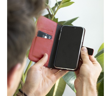 Selencia Echt Lederen Bookcase Samsung Galaxy S21 Plus - Rood