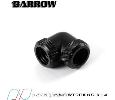 BarrowCH Barrow 14mm OD - Twin Seal Hard Tube 90 Degree Compression Fitting - Black
