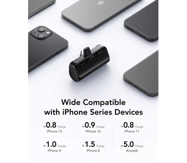 VEGER powerbank 5000 mAh with built-in connector Lightning PlugOn PD QC3.0 3A 20W W0558P black