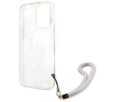 Guess Flower Back Case met Strap - iPhone 13 Pro Max (6.7") Paars Paars