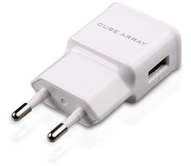 Cube Array USB lichtnet adapter stekker snel oplader thuislader 5V 2A wit