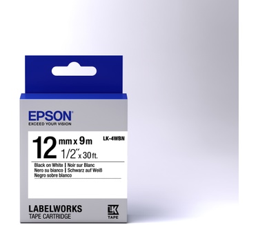 Epson Standard Tape - LK-4WBN Std Blk/Wht 12/9