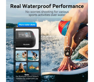 Telesin V2 Bluetooth remote voor GoPro 13/12/11/10/9/8/Max - Waterbestendig