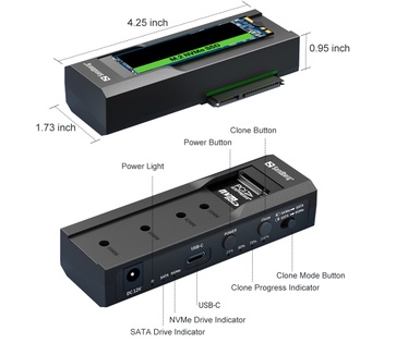 Sandberg USB-3 Cloner+Dock M2+NVMe+SATA