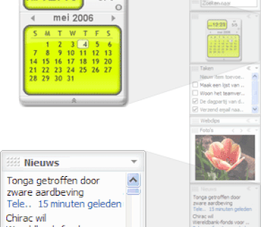 Google Desktop 4.2006.0509.1244 beta - Kalender en nieuws
