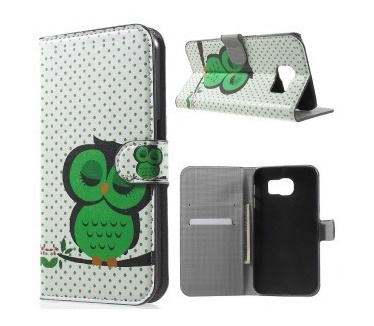 qMust Samsung Galaxy S7 Plus Wallet Case - hoesje met stand - Sleeping Owl