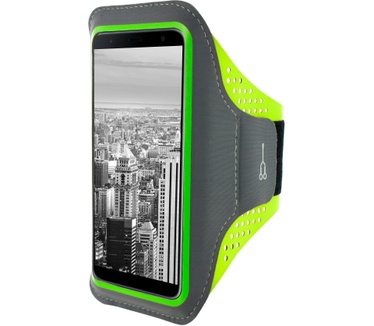 Mobiparts Comfort Fit Sport Armband Samsung Galaxy J6 Plus (2018) Neon Green