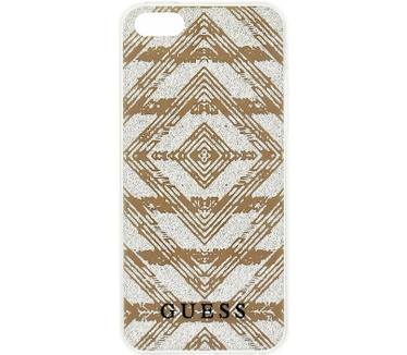 Guess TPU Case 3D Effect Aztec voor Apple iPhone 5/5S/SE - Beige