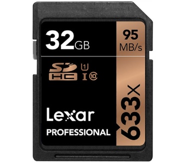 Lexar SDHC 32GB 633x Class UHS-1 Class (U3) 95MB/s (4K Ready)