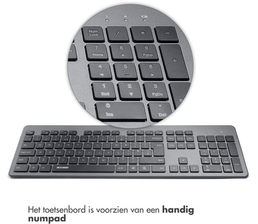 Accezz Premium Desktop QWERTY Bluetooth Keyboard - Zwart