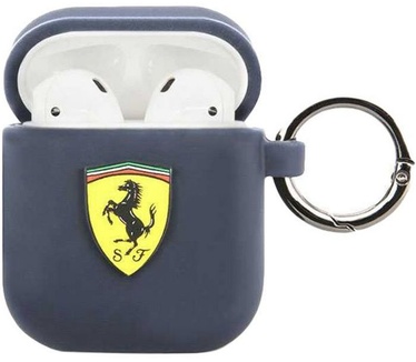 Ferrari Silicone Case voor Apple Airpods 1 & 2 - Blauw  Blauw