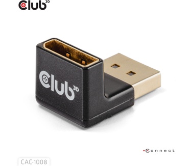 Club 3D DisplayPort Male to DisplayPort 1.4 Female 90 Degree Angled Adapter 4K120Hz M/F