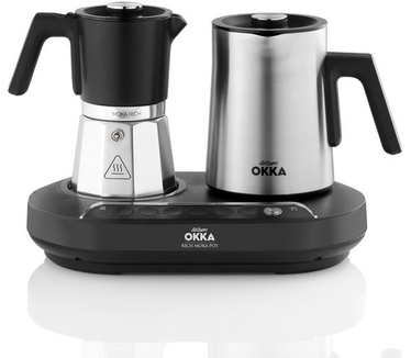 Arzum OKKA Rich Moka Koffiepot OK0027-0500 | RVS/Zwart - Moka- en Espressopot - 7 functies - 1350W