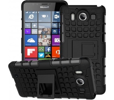 qMust Microsoft Lumia 950 Rugged Hybrid Case - Dual Protection - Black