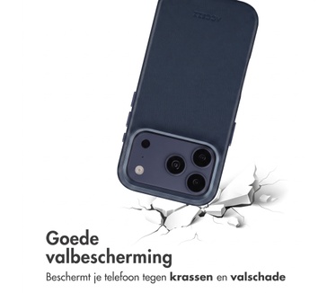 Accezz MagSafe Leather Backcover voor de Apple iPhone 18 Pro Max / 17 Pro Max - Nightfall Blue