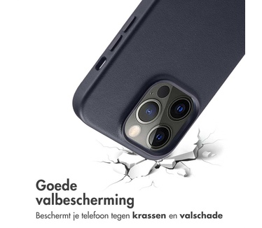 Accezz MagSafe Leather Backcover iPhone 14 Pro - Zwart