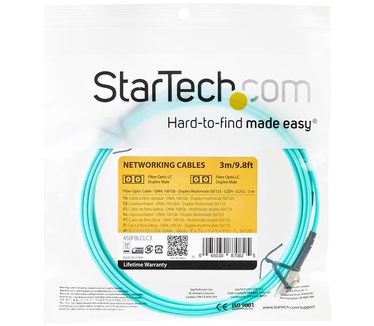 Startech.com Aqua OM4 Duplex multimode glasvezel kabel 100 Gb 50/125 LSZH LC/LC 3 m