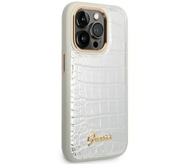 Guess Crocodile Back Case Apple iPhone 14 Pro Max (6.7") - Zilver Zilver