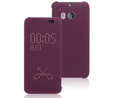 qMust HTC One (M8) Dot View Flip Cover - Purple