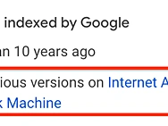Wayback Machine in Google-zoekresultaten