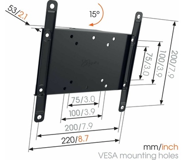 Vogel's MA2010 101,6 cm (40 inch) zwarte wandhouder voor platte beeldschermen (30 kg, 48,3 cm (19 inch), 101,6 cm (40 inch), 75 x 75 mm, 200 x 200 mm, zwart